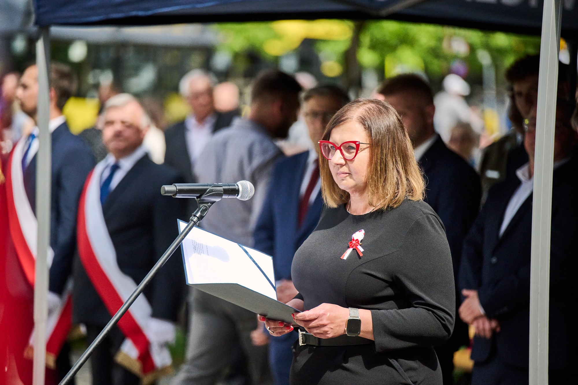 Fot. M. Buksa/UM w Gliwicach Zastępca prezydent Gliwic Agnieszka Dylewska przy mikrofonie