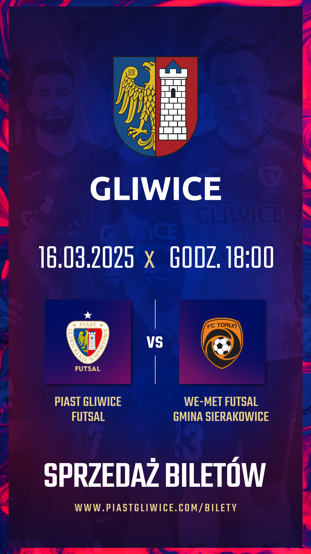 Gliwice, sprzedaż biletów, plakat meczu