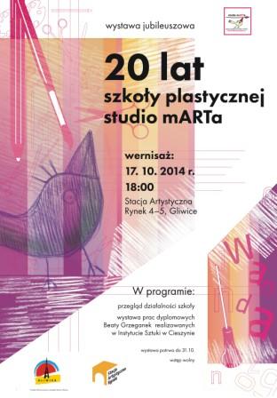 WERNISAŻ WYSTAWA JUBILEUSZOWA : 20 LAT SZKOŁY PLASTYCZNEJ STUDIO mARTa