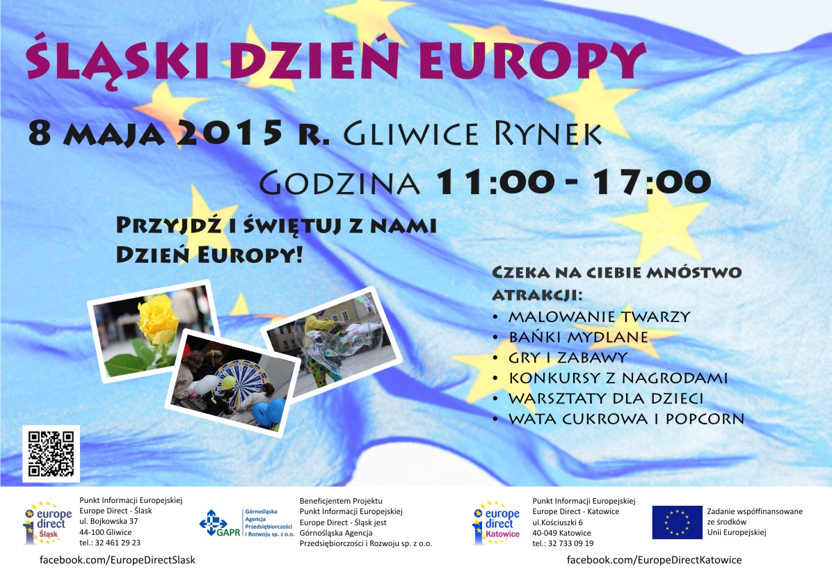 Sląski Dzień Europy w Gliwicach - plakat informacyjny