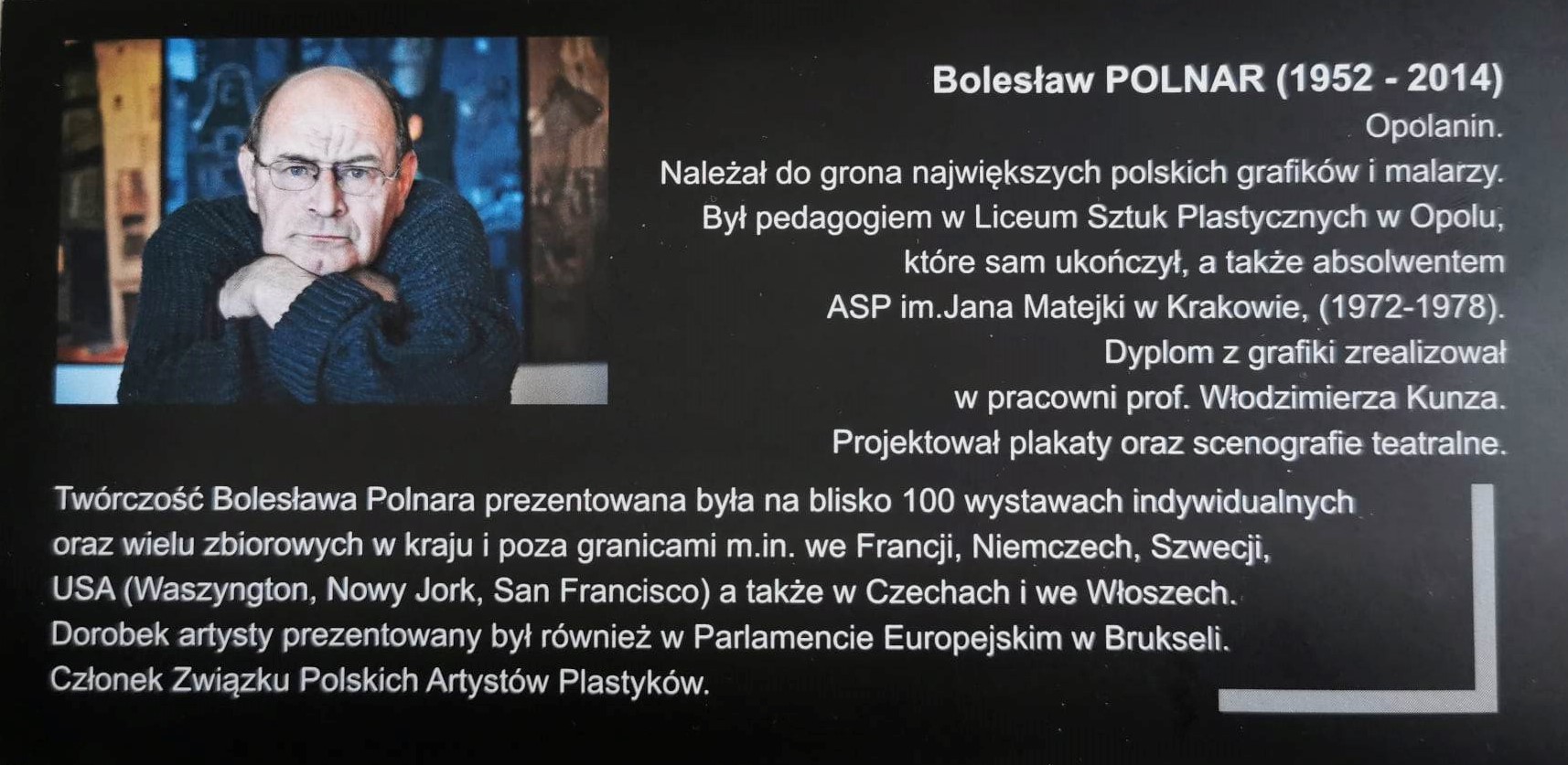 Ulotka opisująca Bolesława Polnara