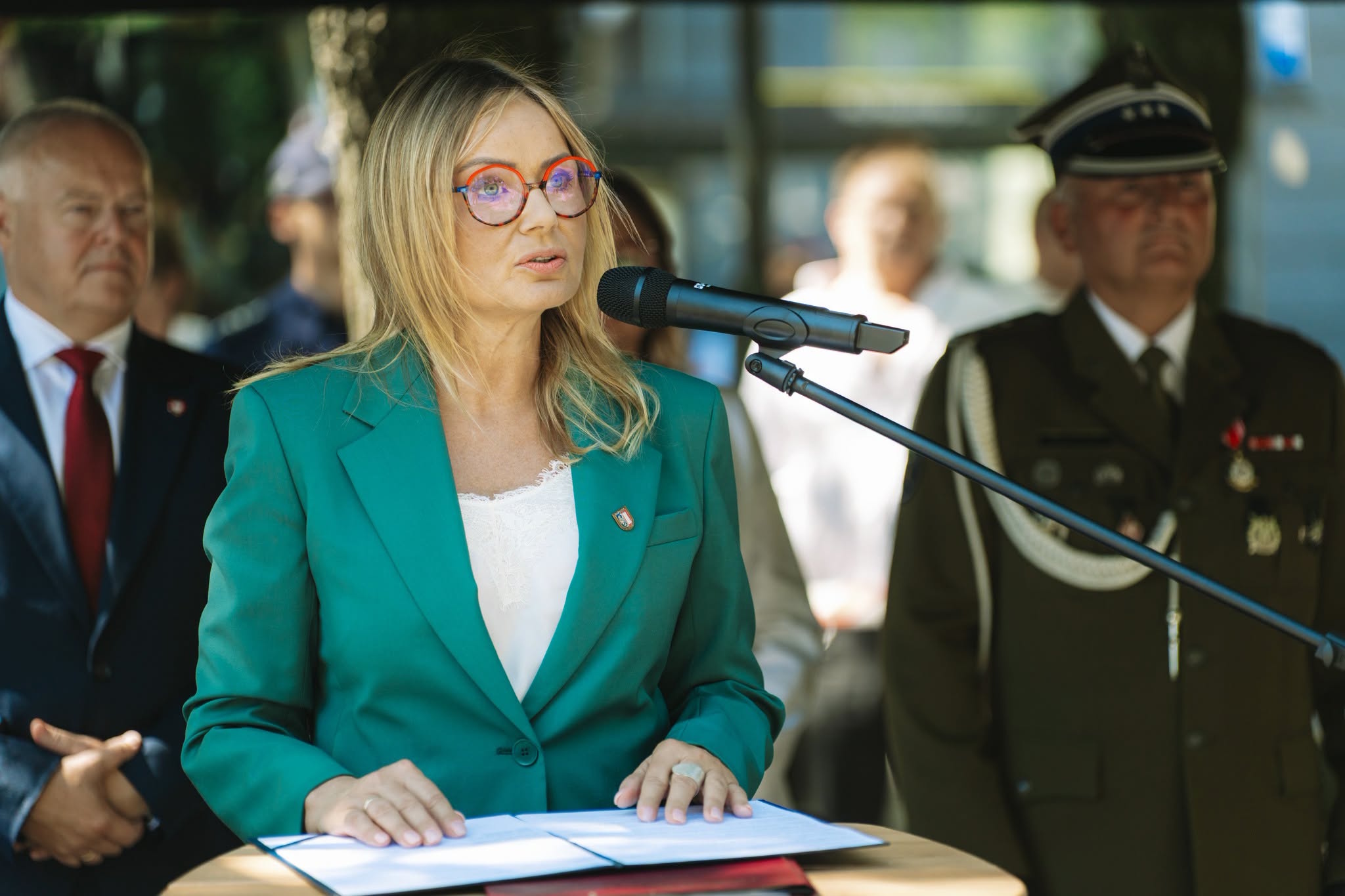 Prezydent Gliwic przemawiająca do zebranych