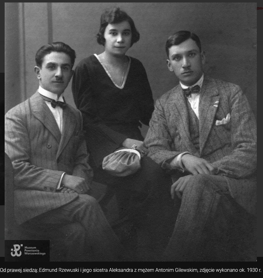 Ppłk. Edmund Krzywda-Rzewuski z siostrą i szwagrem