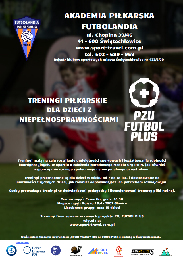 Plakat promujący treningi w Gliwicach