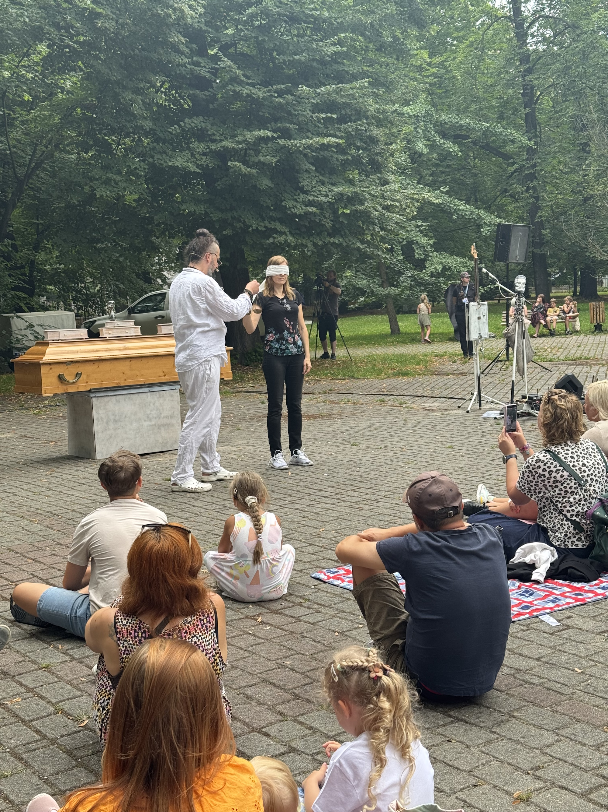 Artysta występuje w parku