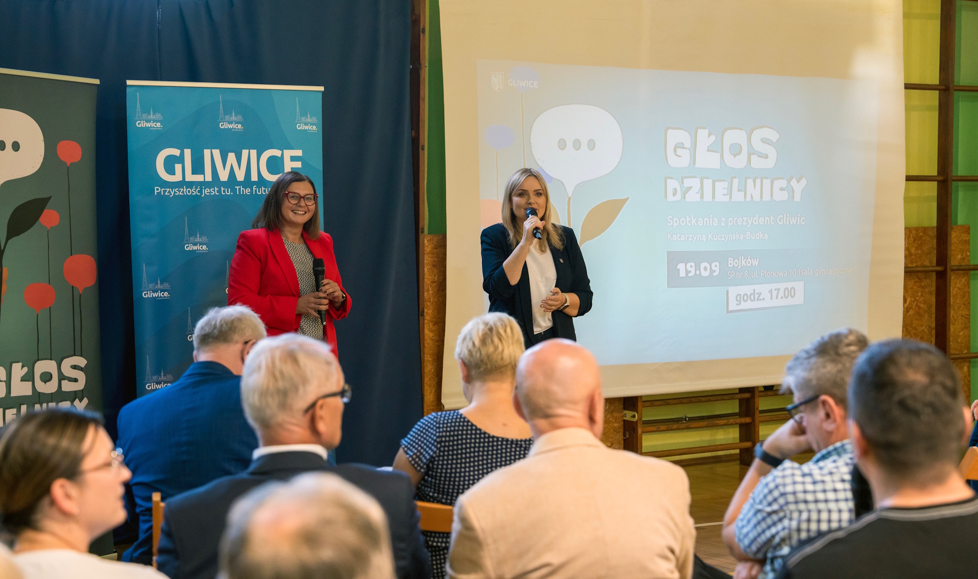 prezydent Gliwic i zastępczyni Agnieszka Dylewska na spotkaniu z mieszkańcami