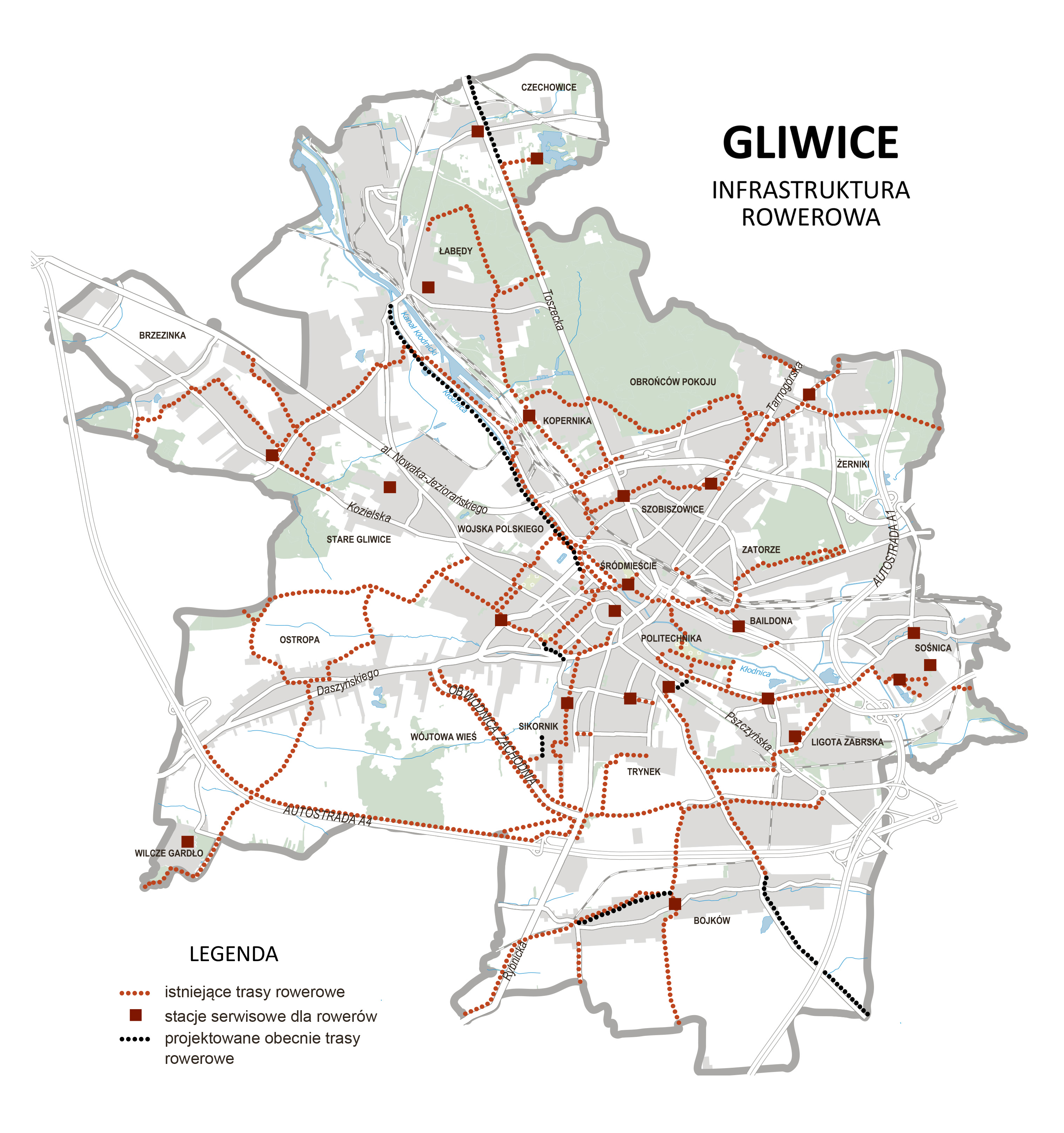 infrastruktura rowerowa w Gliwicach