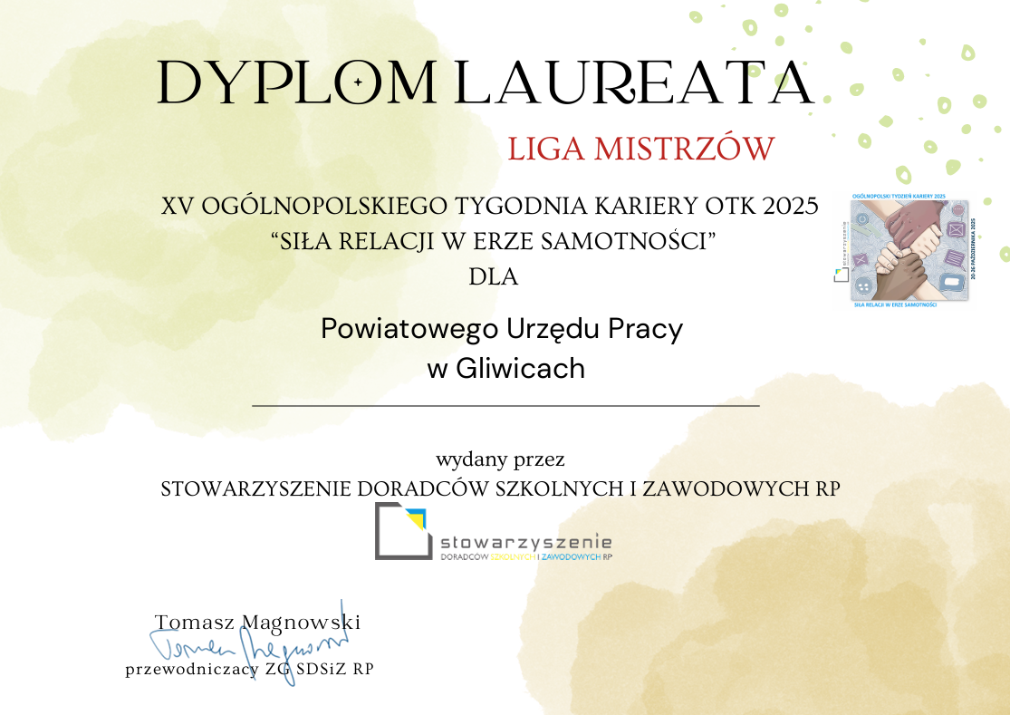 Wyróżnienie dla Powiatowego Urzędu Pracy w Gliwicach