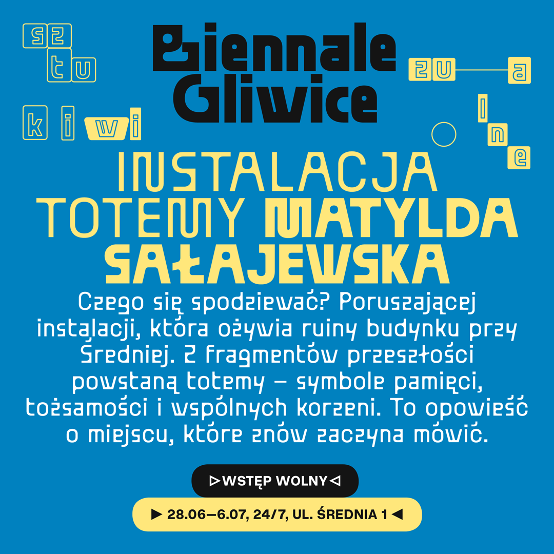 Mat. graf. organizatorów Baner promujący instalację Matyldy Sałajewskiej