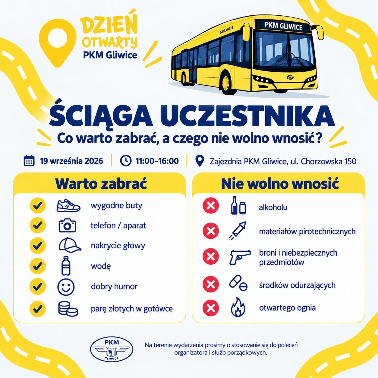 grafika z zasadami uczestnictwa w wydarzeniu