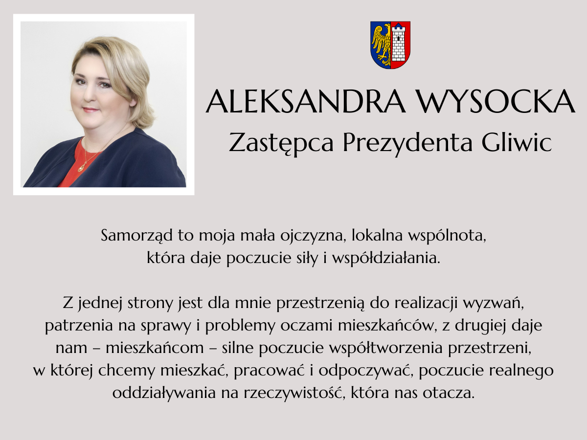 wypowiedź Aleksandry Wysockiej, zastępcy prezydenta Gliwic