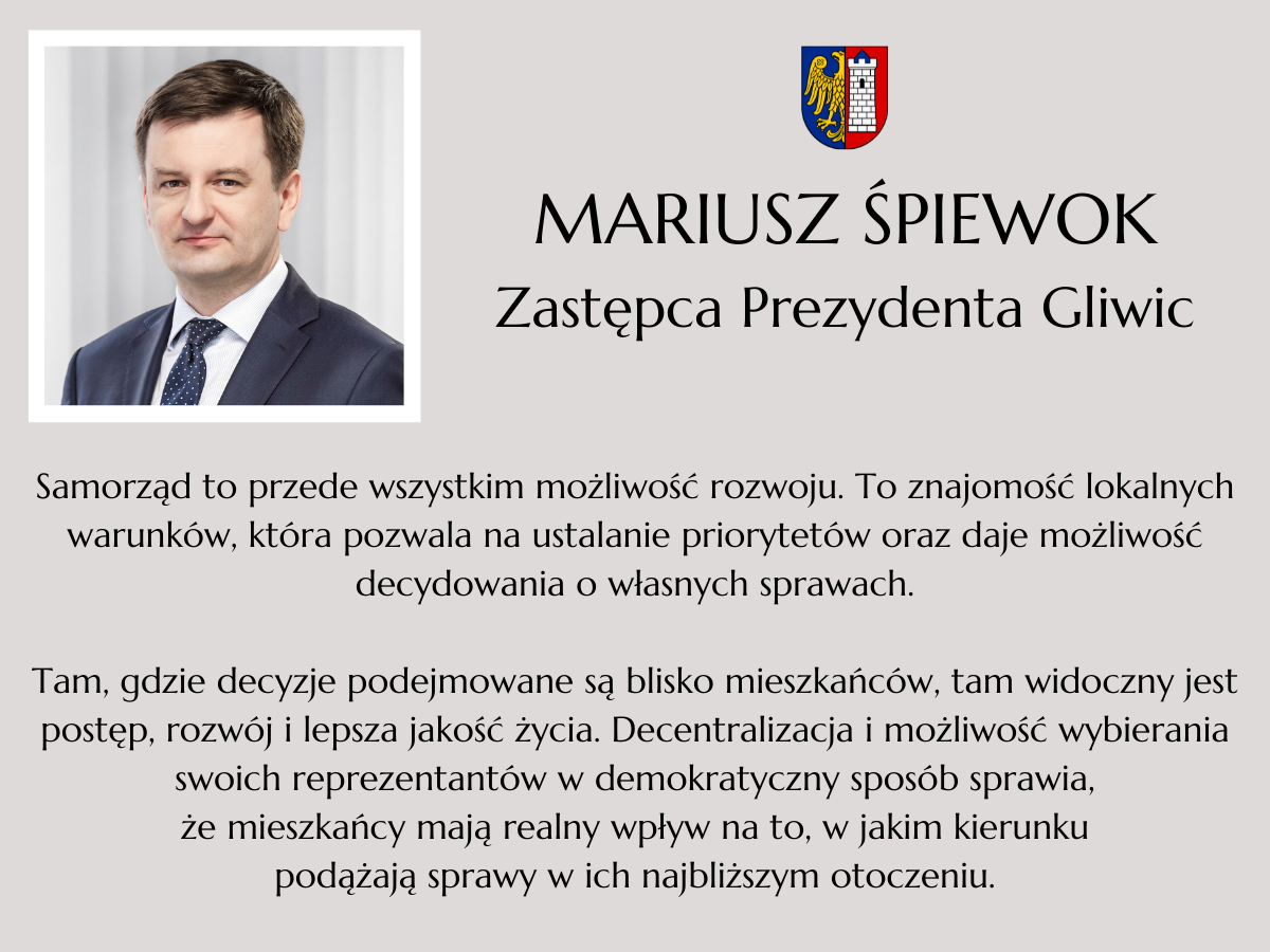 wypowiedź Mariusza Śpiewoka, zastępcy prezydenta Gliwic