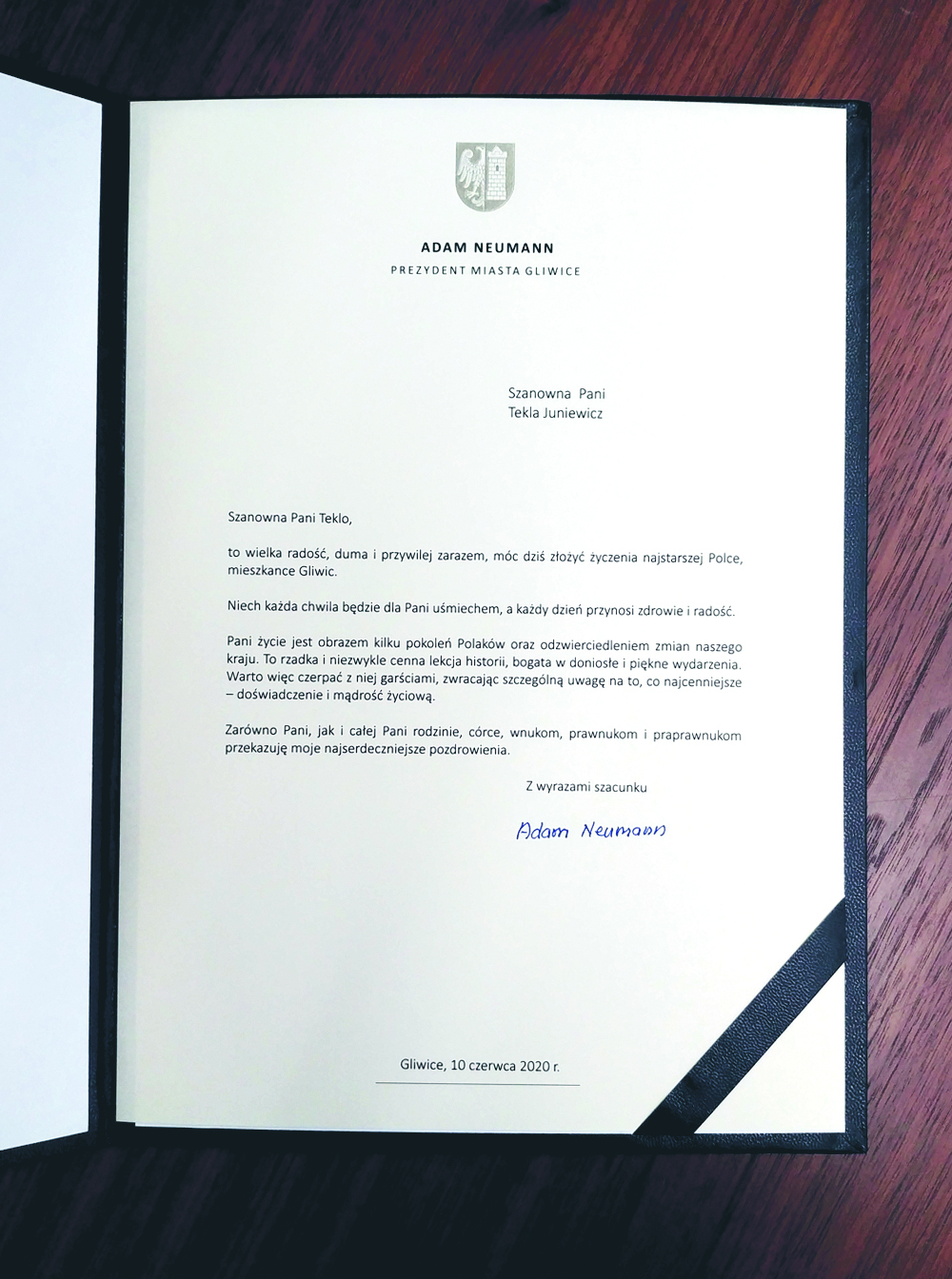 list od prezydenta Gliwic