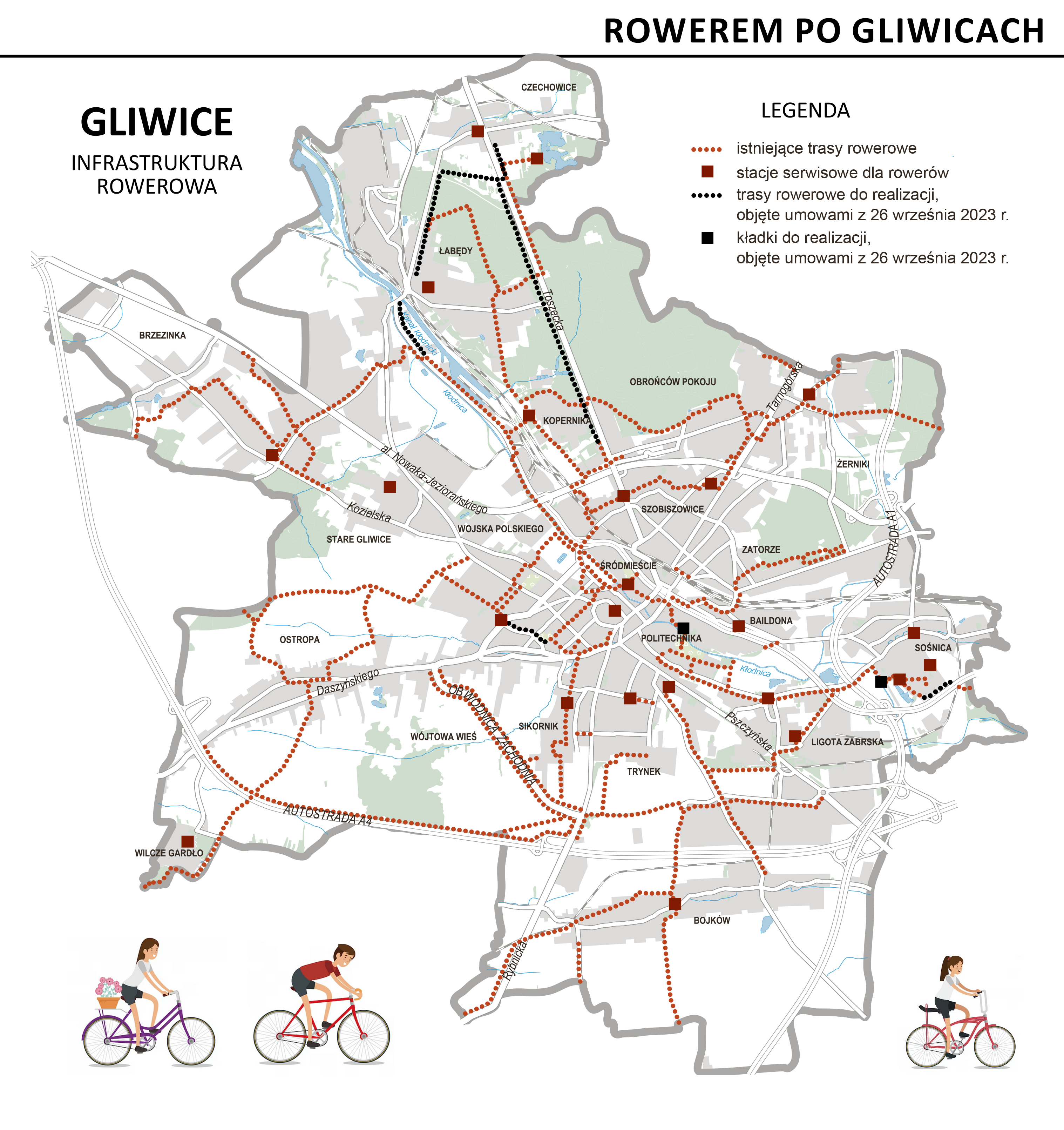 mapa tras rowerowych