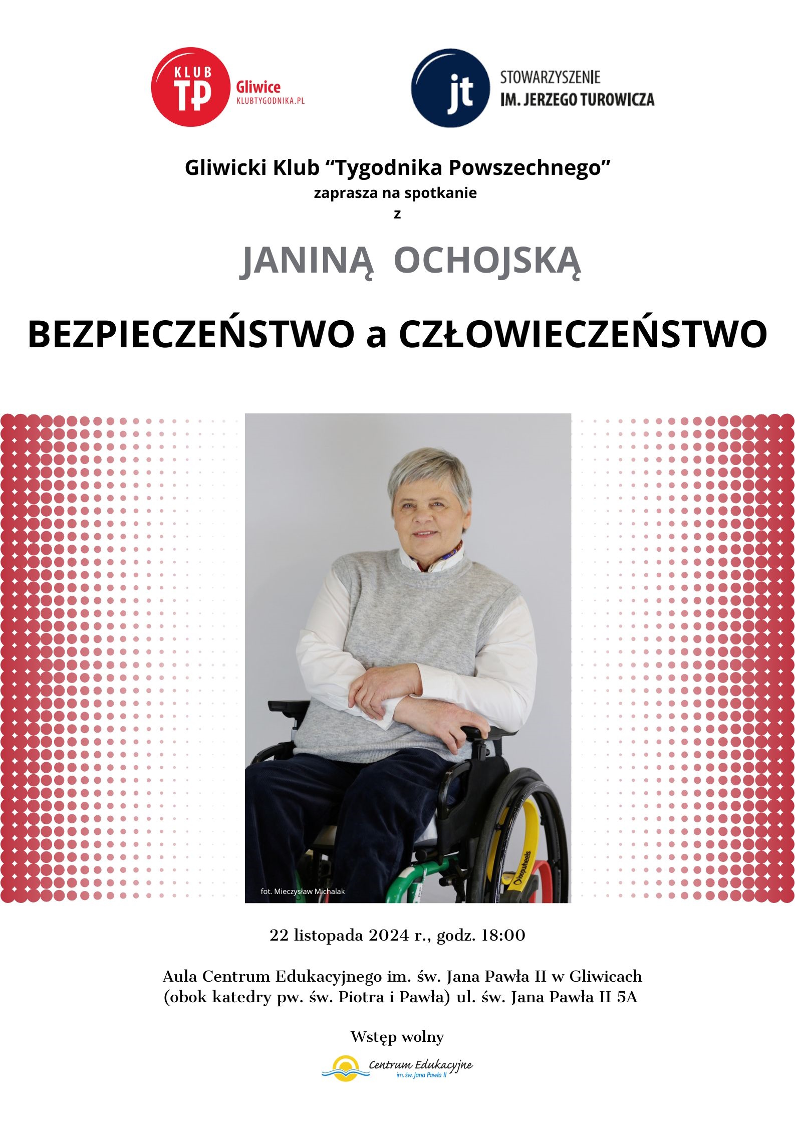 Plakat ze zdjęciem Janiny Ochojskiej