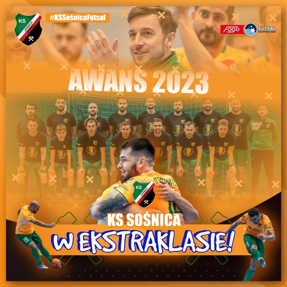Grafika informująca o dostaniu się klubu do Ekstraklasy