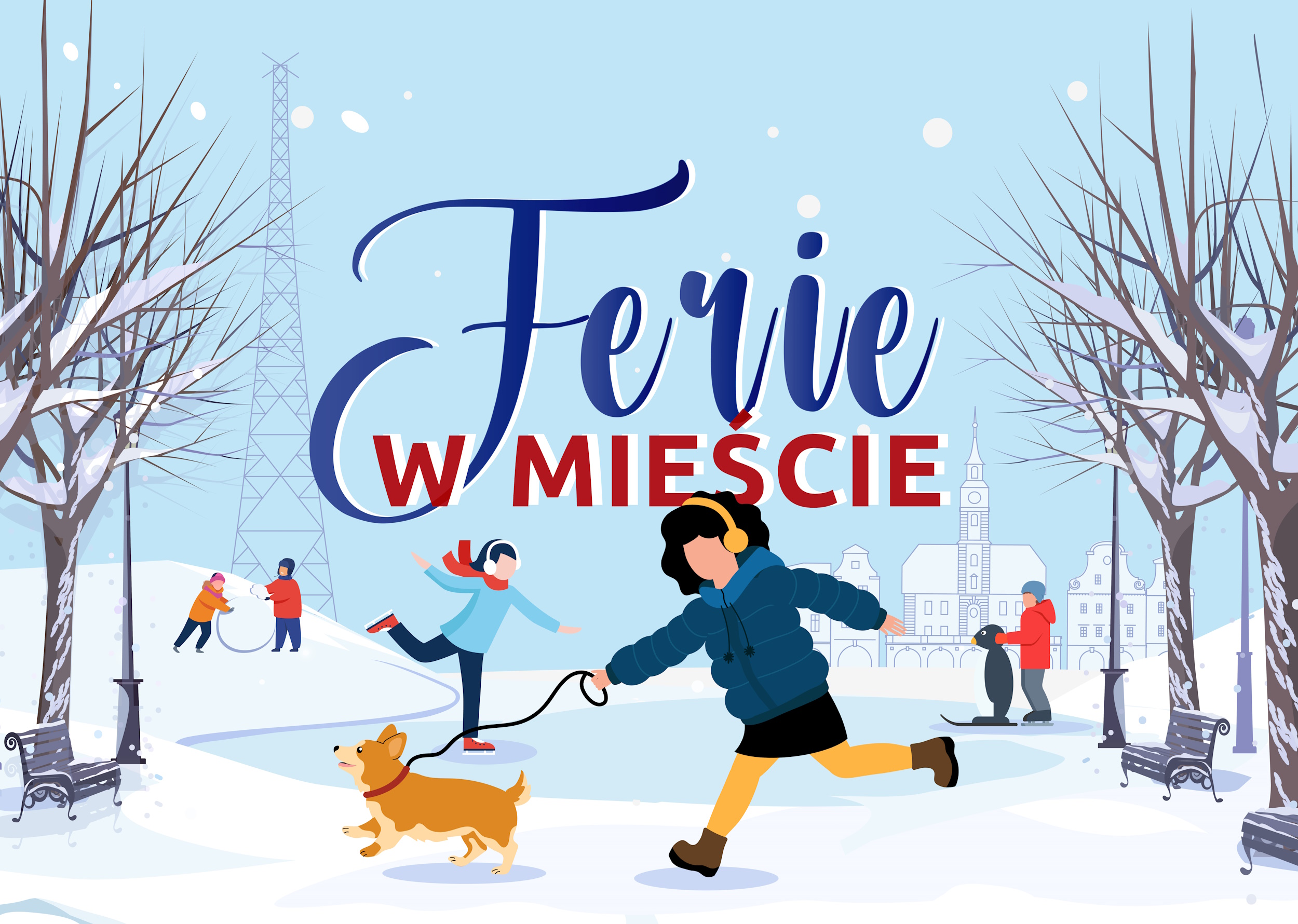 Baner promujący ferie w mieście