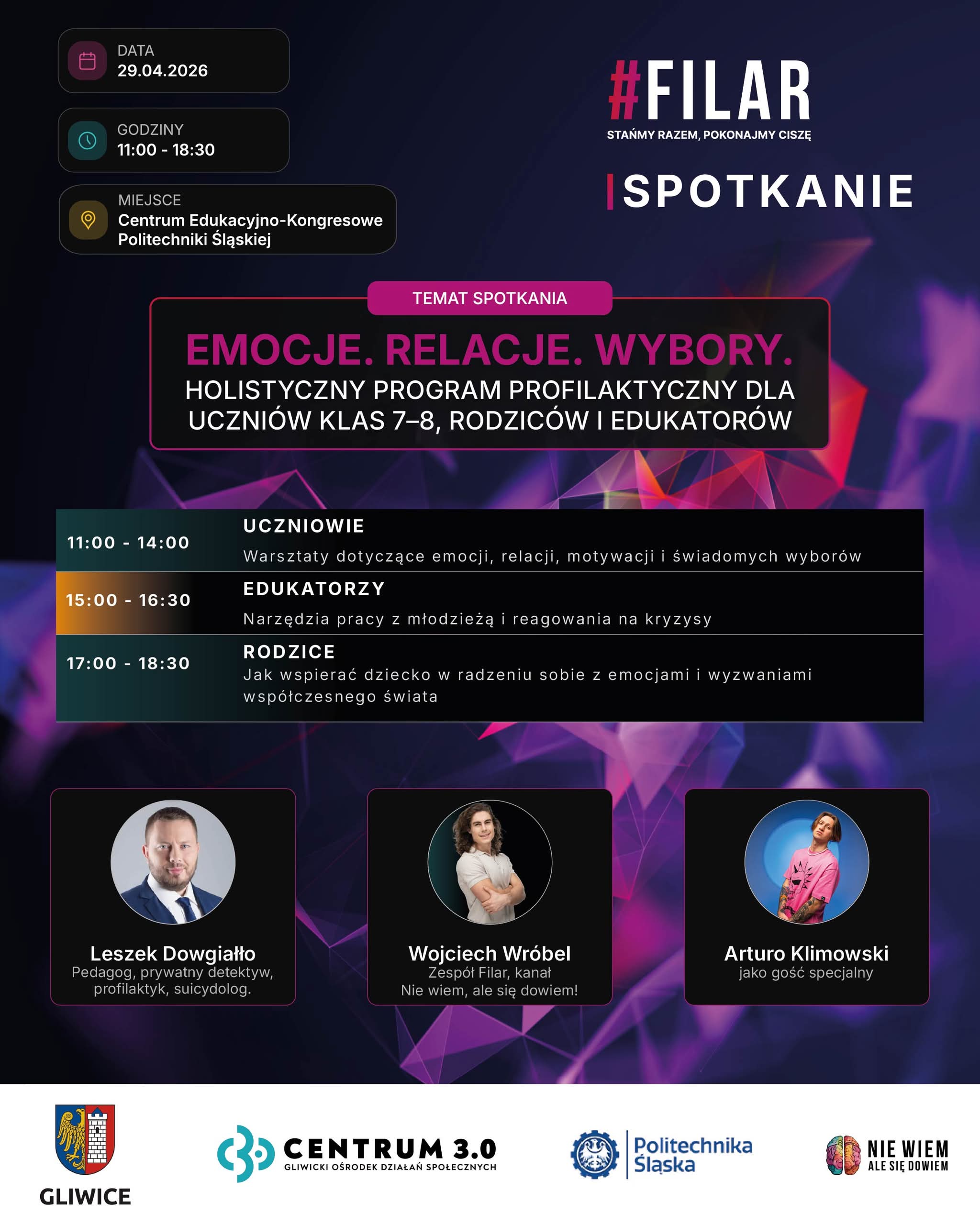 Plakat konferencji "EMOCJE.RELACJE.WYBORY."